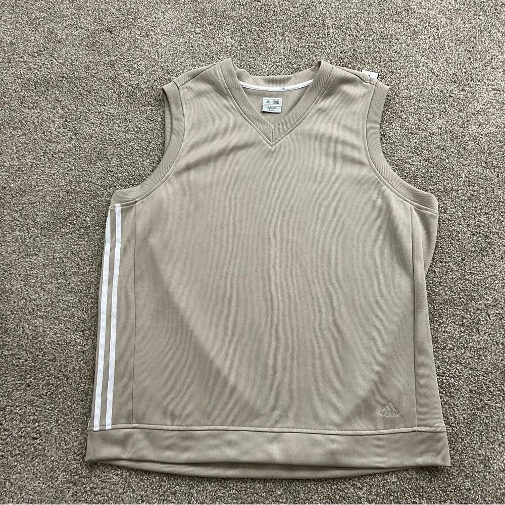 Vintage Adidas Three Stripe Golf Sweater Vest Men's L